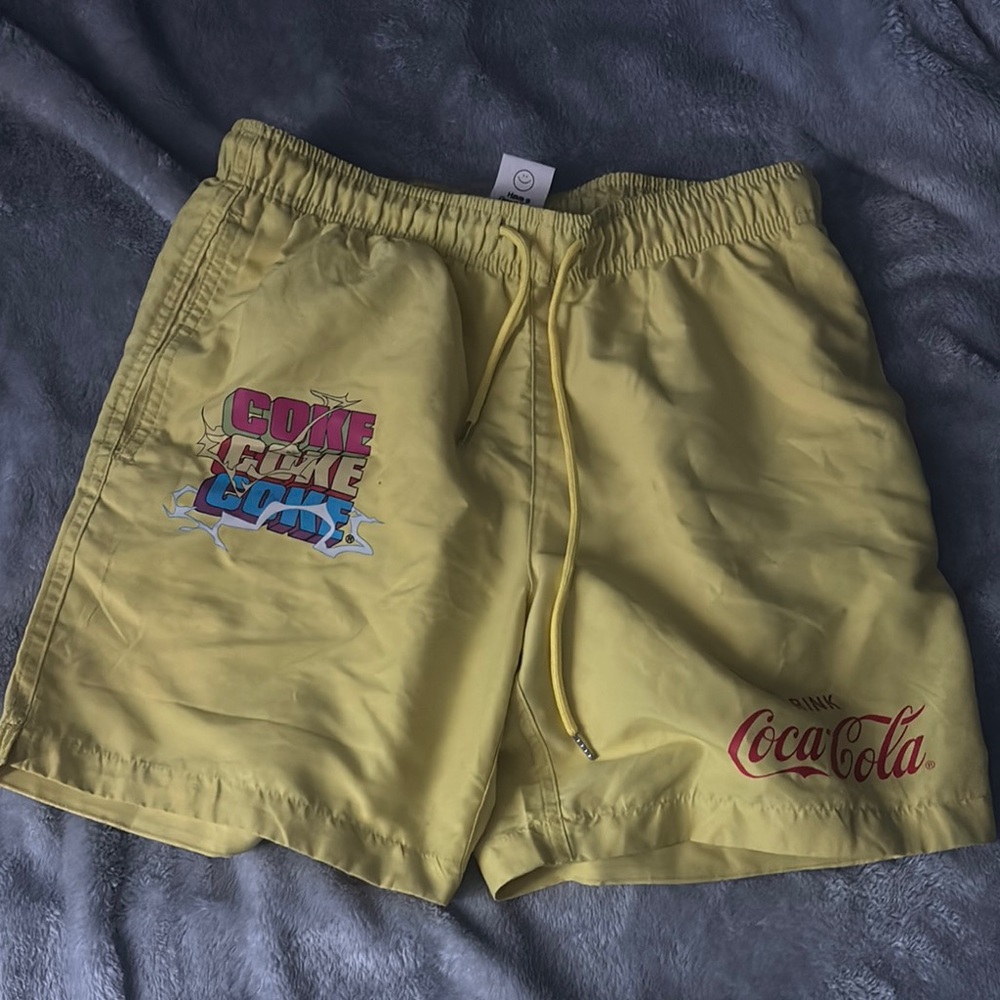 Coca Cola Yellow Swim Shorts for Men